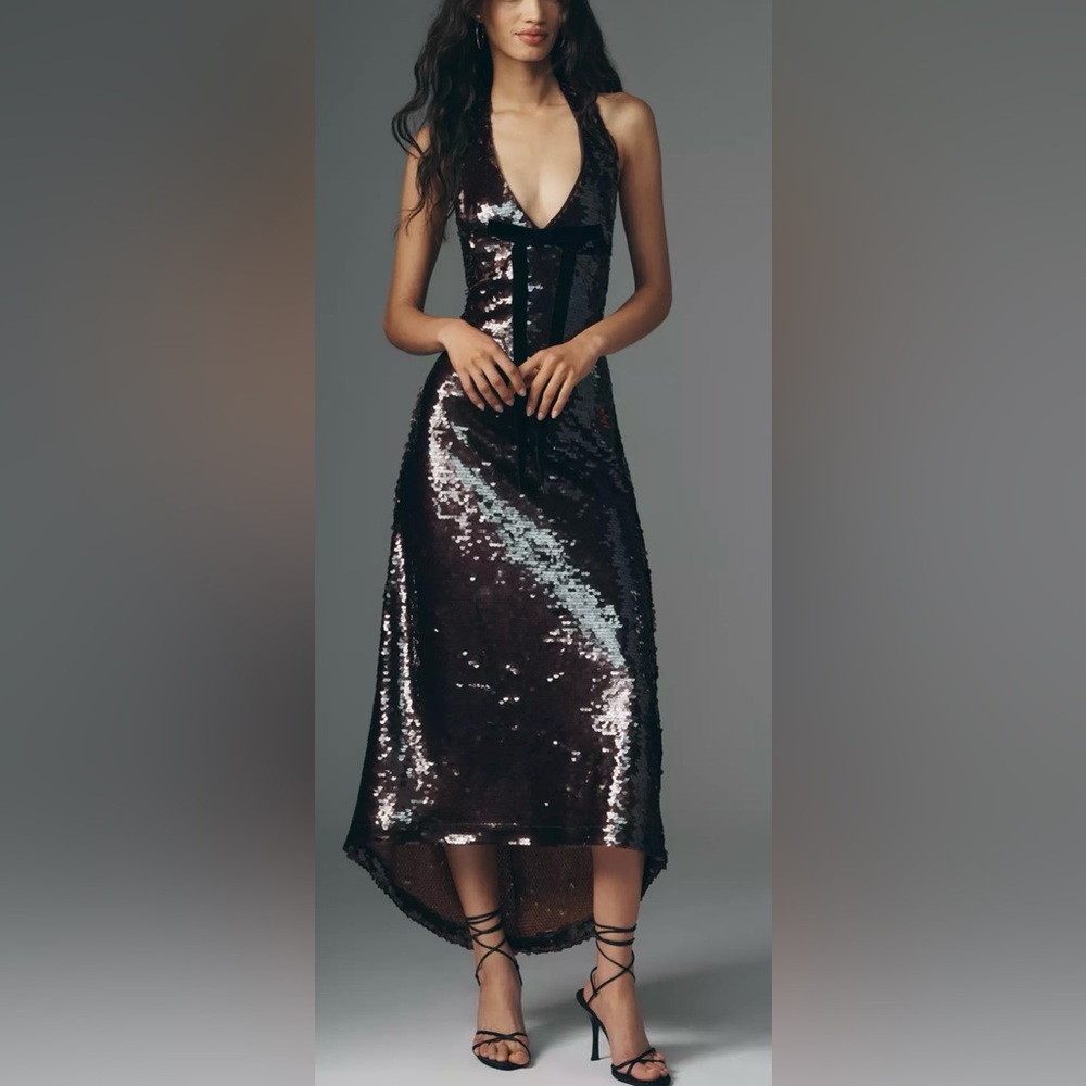 Sequin halter dress